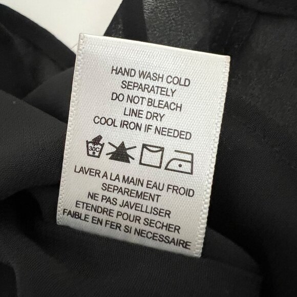 Pleione Womens Tie Neck Long Sheer Sleeve Blouse Black Layered size Large - Picture 13 of 15